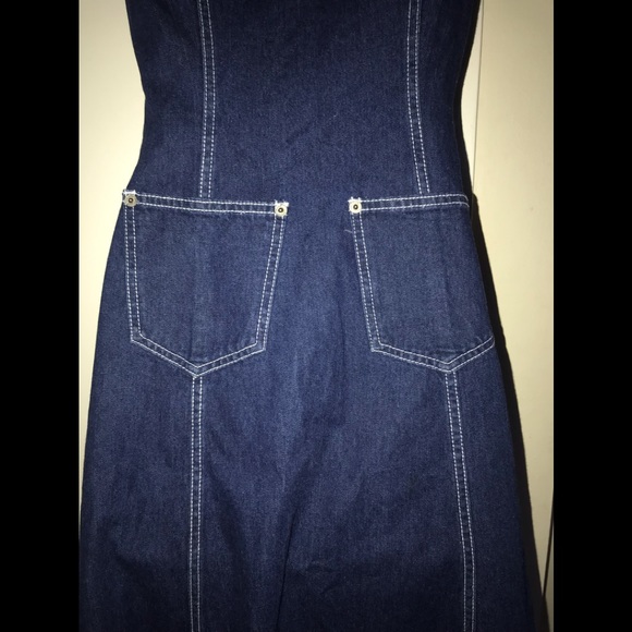VINTAGE NADA NUFF by CONTEMPO CASUALS DENIM size 5 DOWN BUTTON long dress - Picture 2 of 16